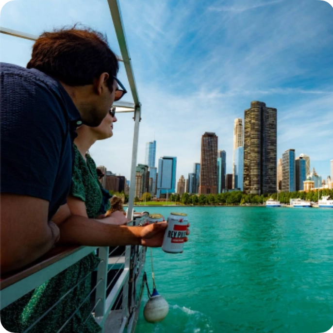 Looking over Chicago from boat